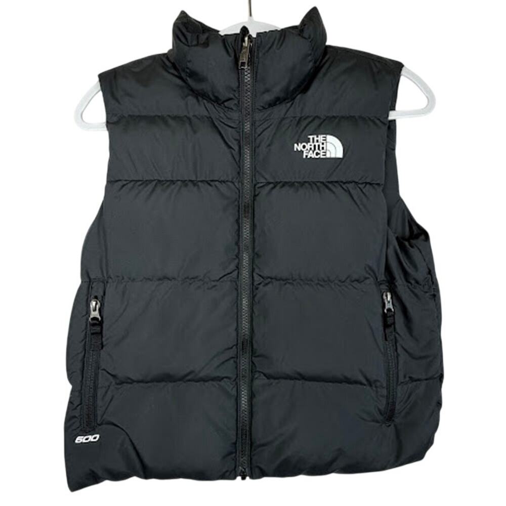The North Face Girl's XL 14/16 Reversible 600-Fill Down Puffer Vest Black/Grey